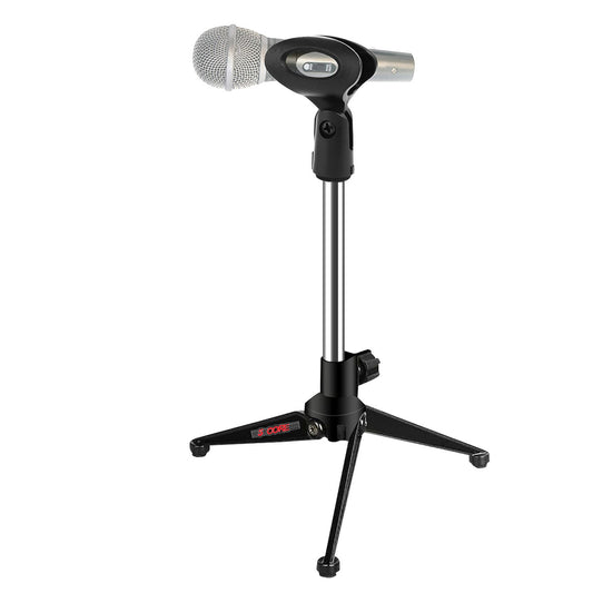 5 Core Desktop Mic Stand Tripod Universal Desk Microphone Holder Table Top Stands - Black
