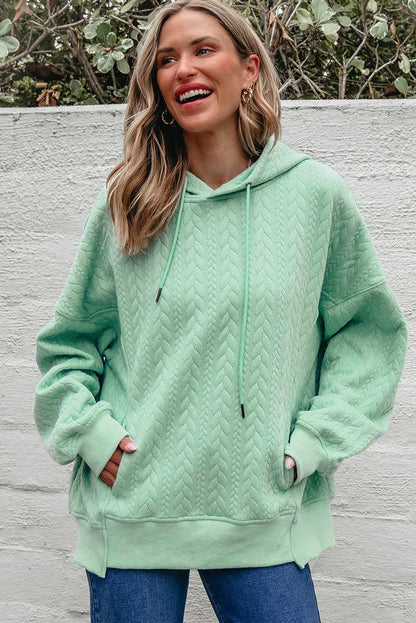 Promise Textured Baggy Solid Hoodie - Gray / 2XL - 20/22