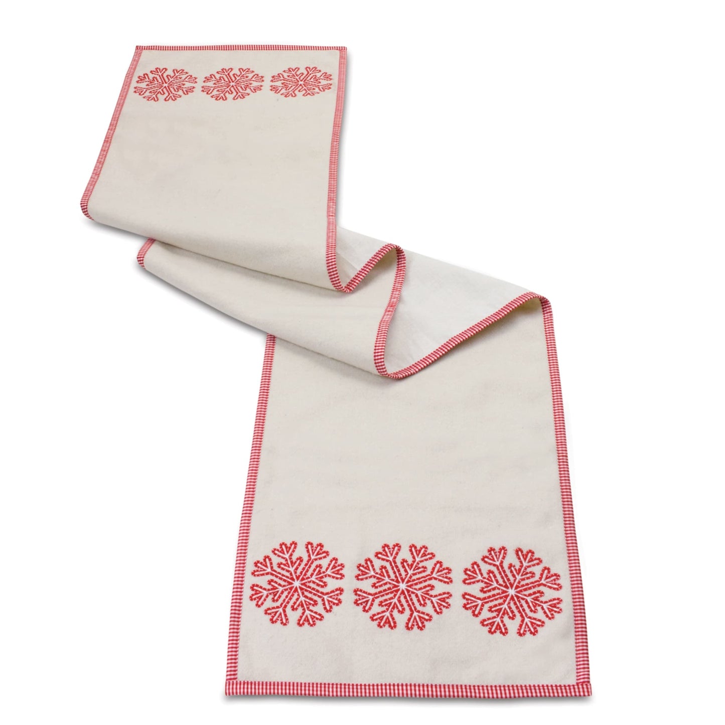 Melrose International Embroidered Snowflake Table Runner 72"L