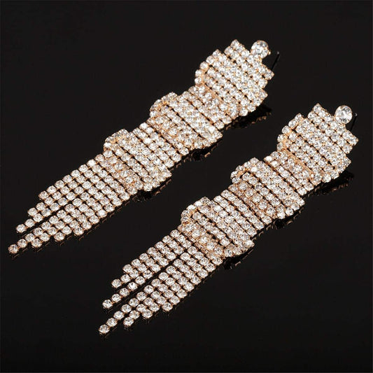 Cubic Zirconia & Goldtone Geometric Statement Drop Earrings