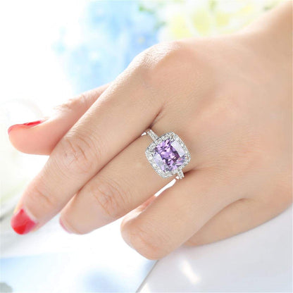 Sea Blue Crystal & Cubic Zirconia Ring-6