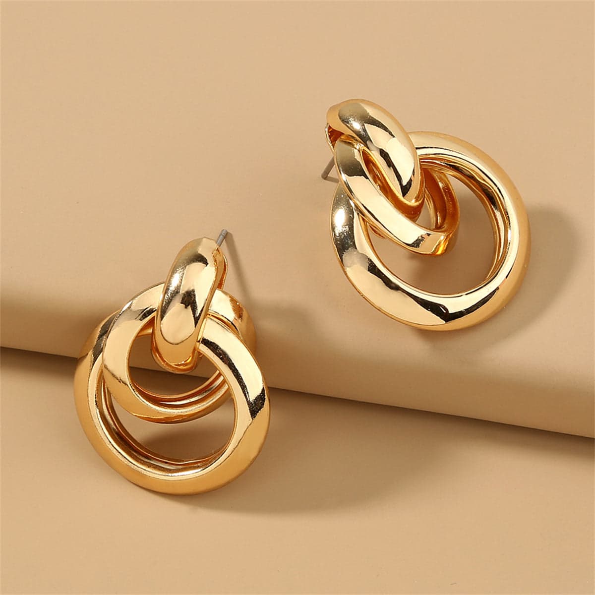 Goldtone Layered Drop Earrings