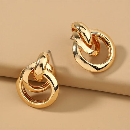 Goldtone Layered Drop Earrings