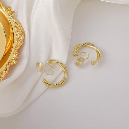 Goldtone Twine Clip-On Earrings