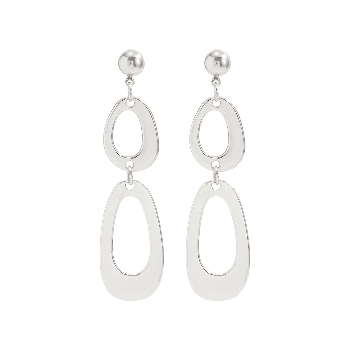Silvertone Open Tiered Drop Dangle Earrings