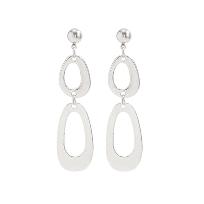 Silvertone Open Tiered Drop Dangle Earrings