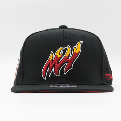 Mitchell & Ness Men's NBA Logo History Fitted Hwc Heat Fitted Caps