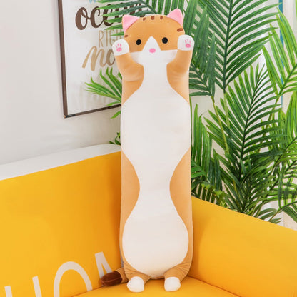Long Cat Plush Pillow – 26" Soft Cuddly Gift for Kids