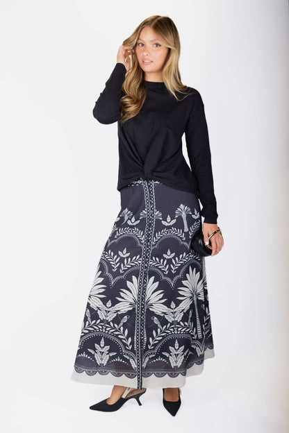 Lottie Skirt (Beige/Black)