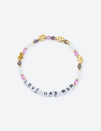 Elevated Faith Love Has Won Letter Bracelet