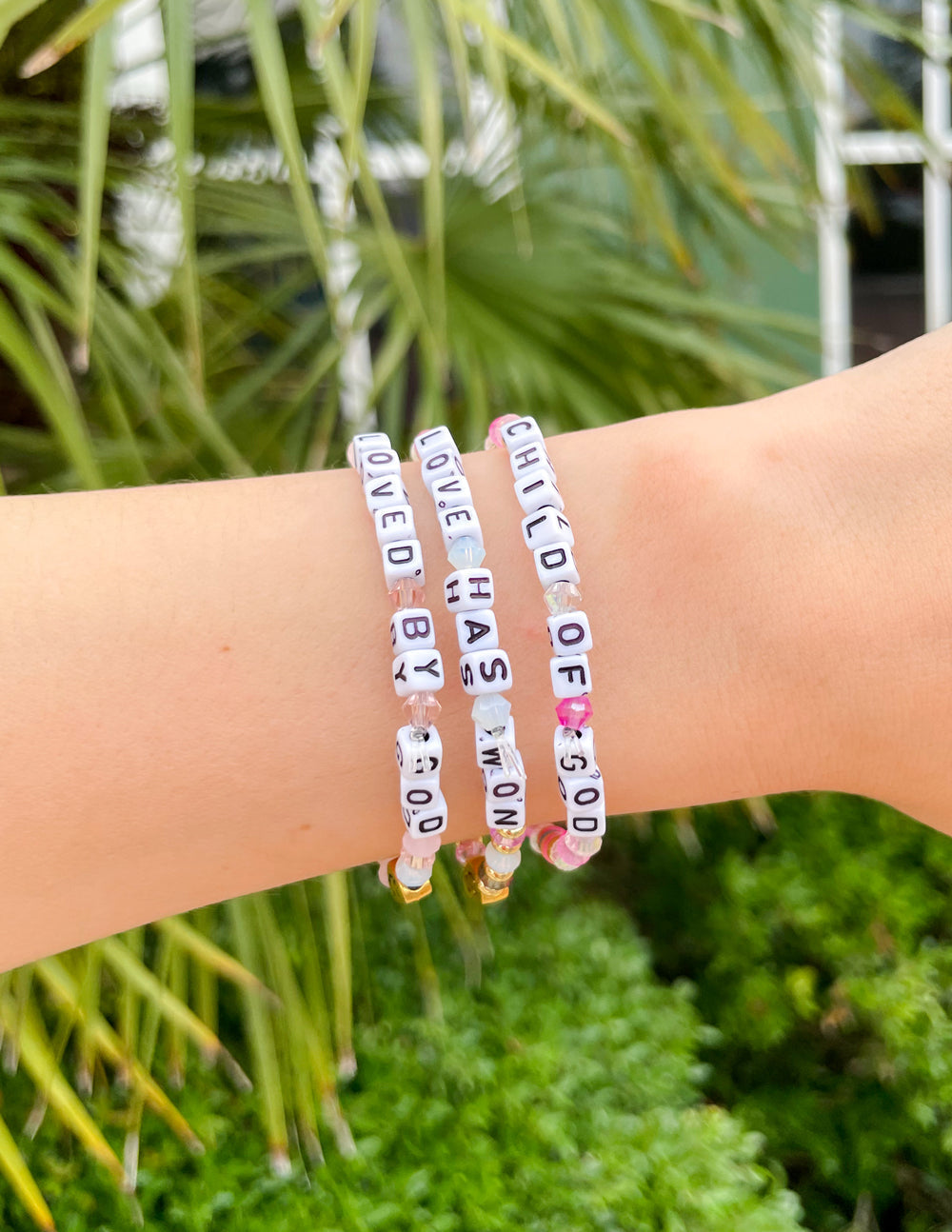Elevated Faith Love Has Won Letter Bracelet