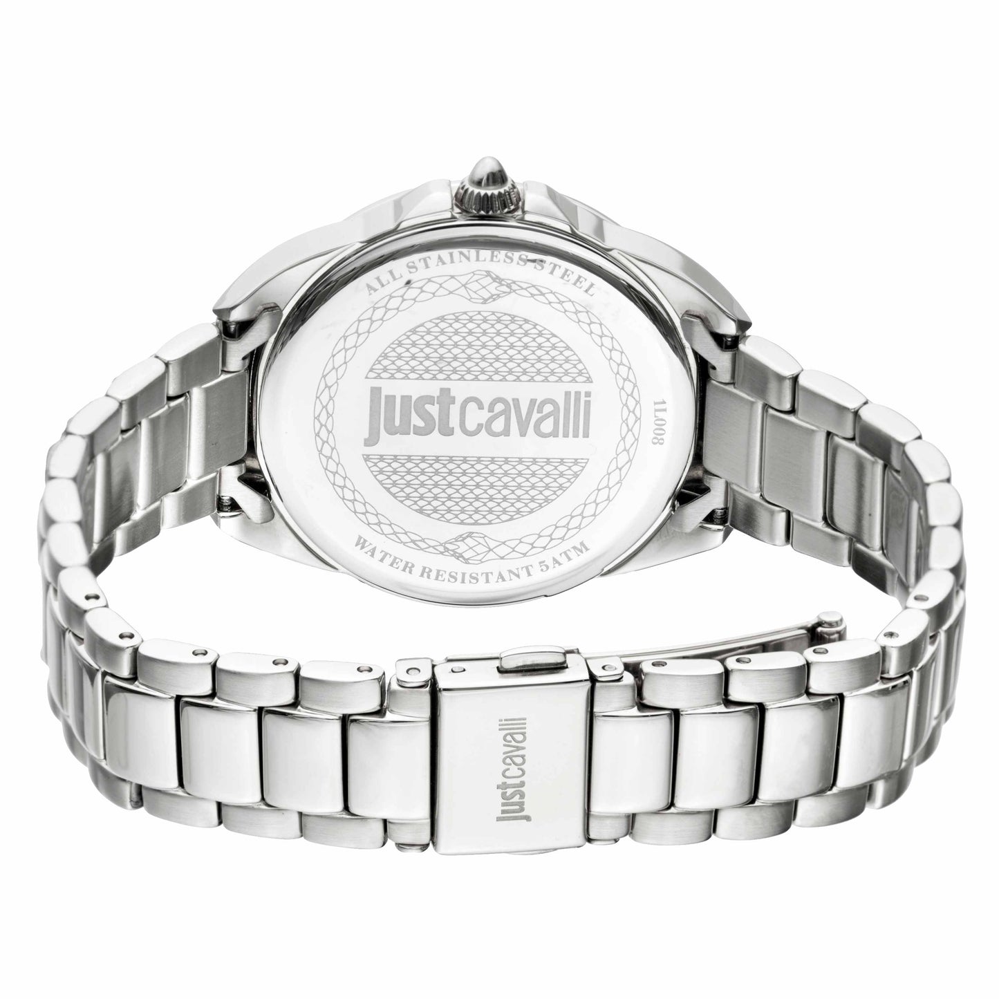 Jc1l008m0065 Women's Just Cavalli Logo Silver Stainless Steel Quartz Watch