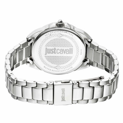 Jc1l008m0065 Women's Just Cavalli Logo Silver Stainless Steel Quartz Watch