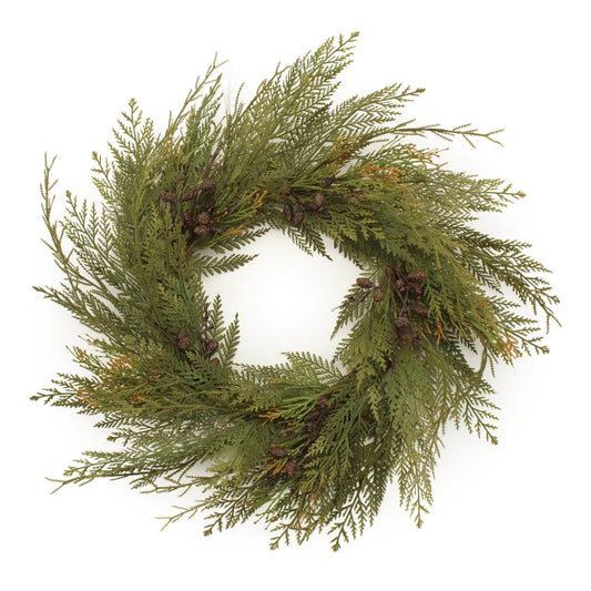 Melrose International Cedar and Mini Pinecone Wreath 30"D