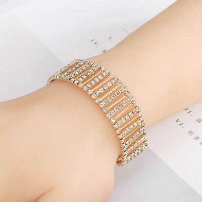 Cubic Zirconia & Goldtone Prong Bracelet