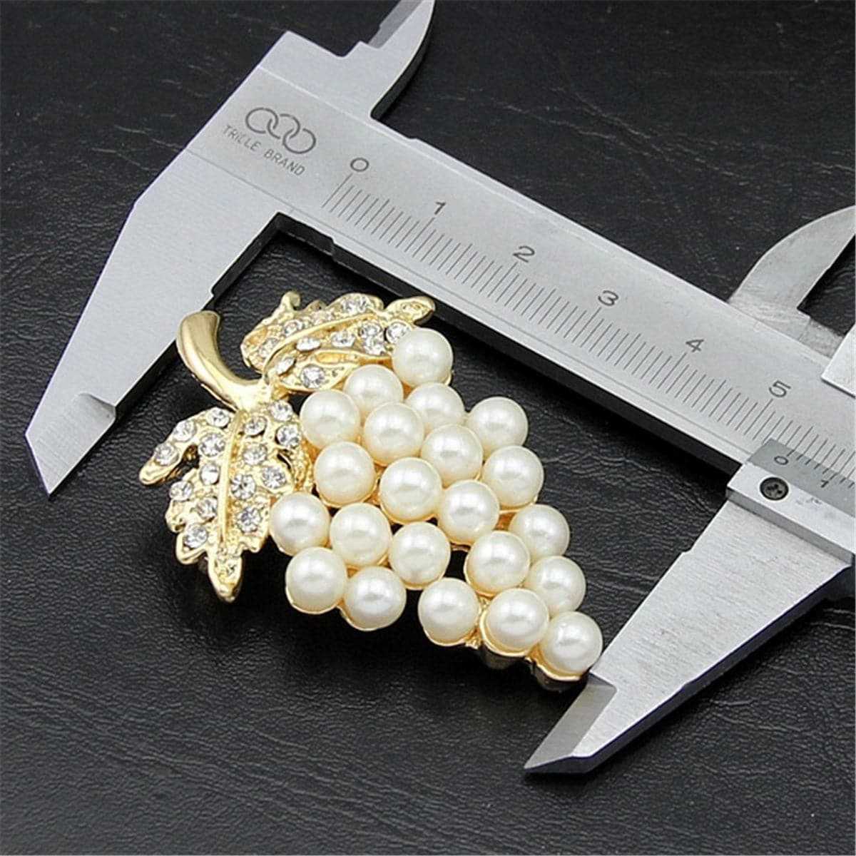 Pearl & Cubic Zirconia Grape Bunch Brooch