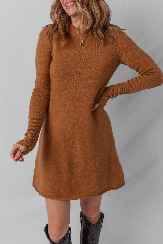 Threaded Pear Madeline Ribbed Mini Sweater Dress