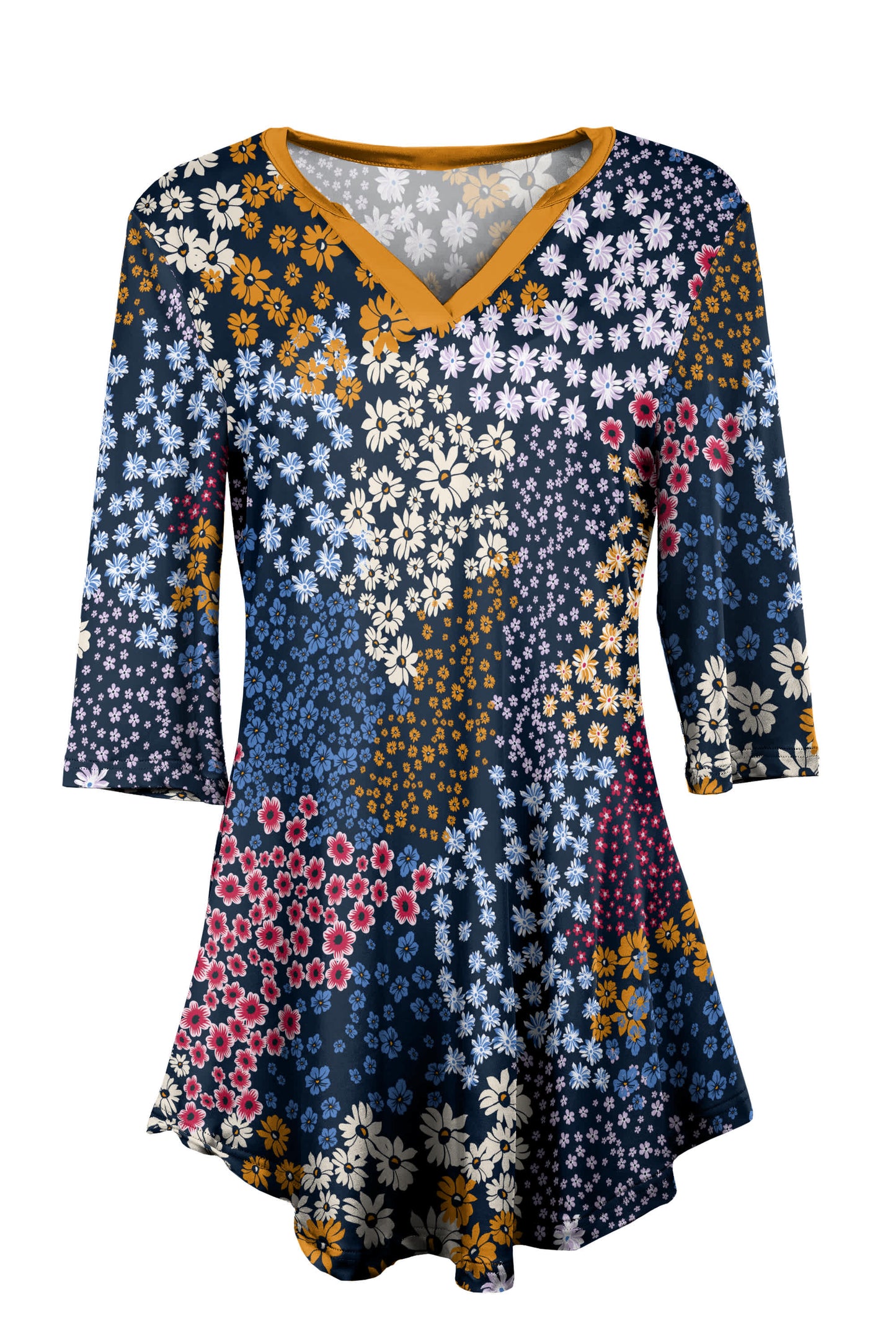 Navy Gold Floral Mix-