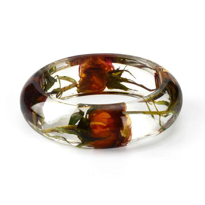 Orange & Green Dried Flower Bangle