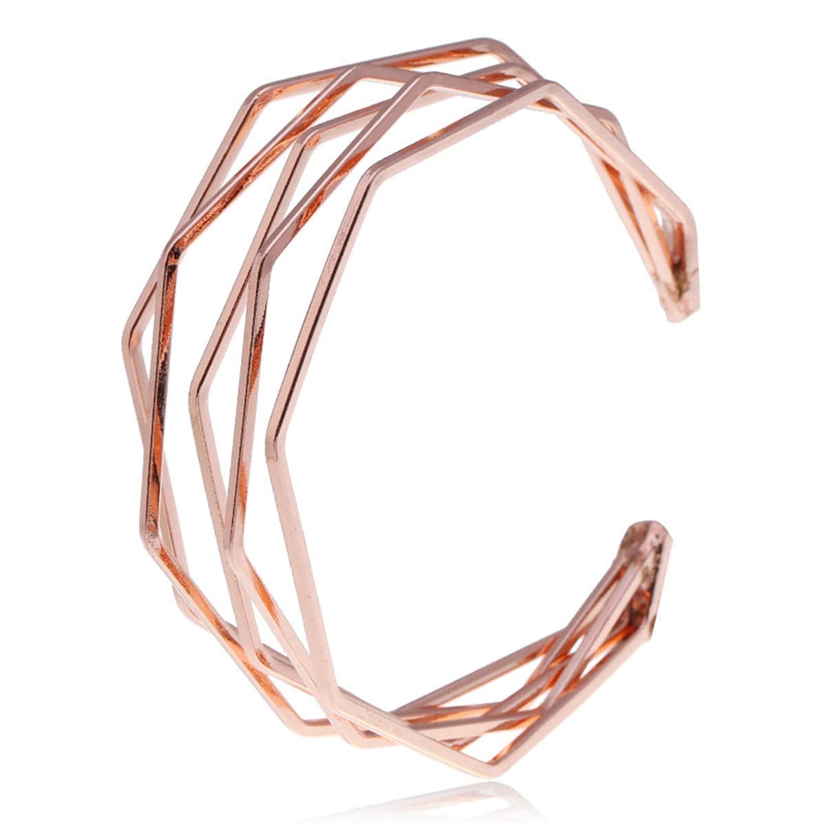 Rose Goldtone Angle Layer Cuff