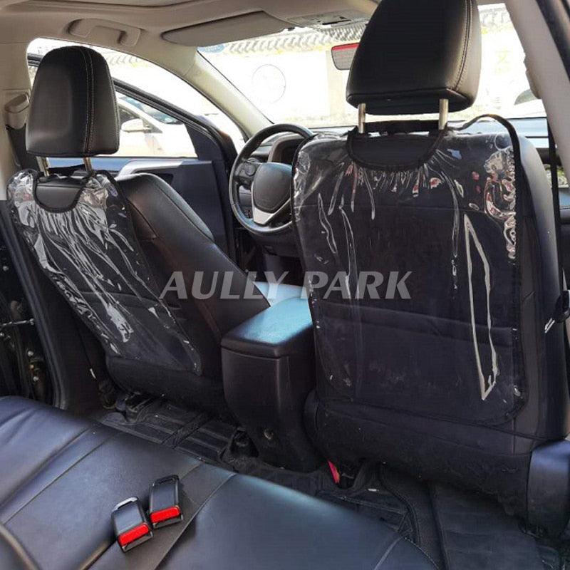 Luxury Seat Back Protectors and Seat Covers with Invisible Strap Car Seat Back Kick Mats Back Seat Protector Cover for Children Kids Baby Auto Seat Cushion Kick Mat Pad Anti Mud Clean Dirt Decals Car Accessories Car Seat Protector for Back Seat