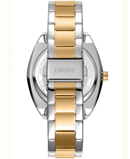 Dkny Women Watch, Two Tone Silver & Gold Color Case, Light Blue Dial, Two Tone Silver & Gold Color Metal Bracelet, 3 Hands, 5 Atm-5