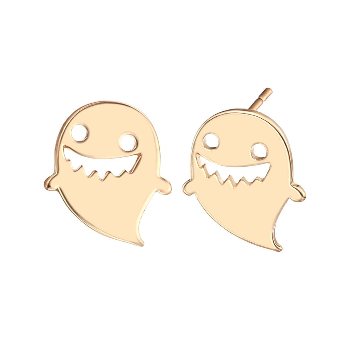 Goldtone Ghost Stud Earrings