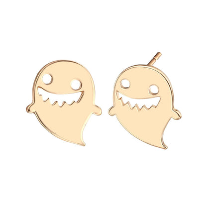 Goldtone Ghost Stud Earrings