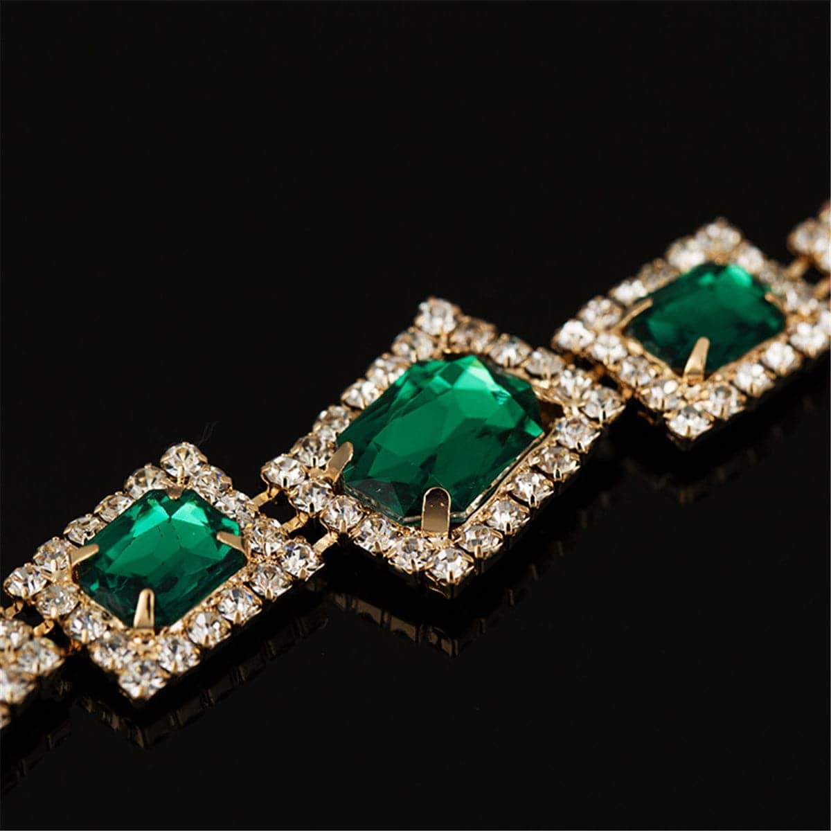 Cubic Zirconia & Crystal Goldtone Moon & Stars Cuff Bracelet Set
