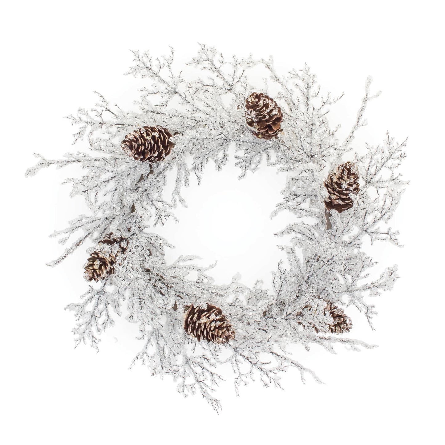 Melrose International Iced Twig Pinecone Wreath 24"D
