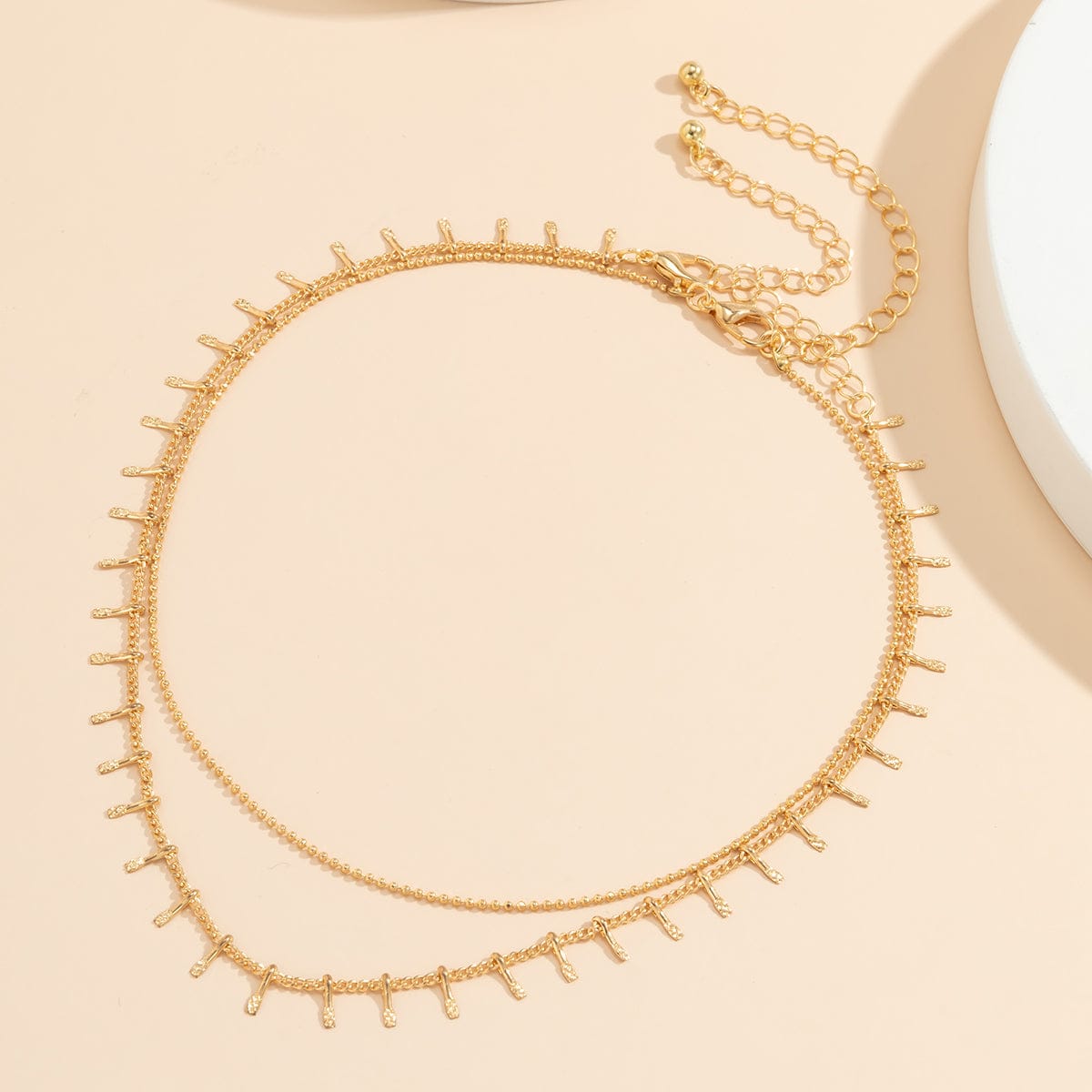 Goldtone Spike & Chain Necklace Set