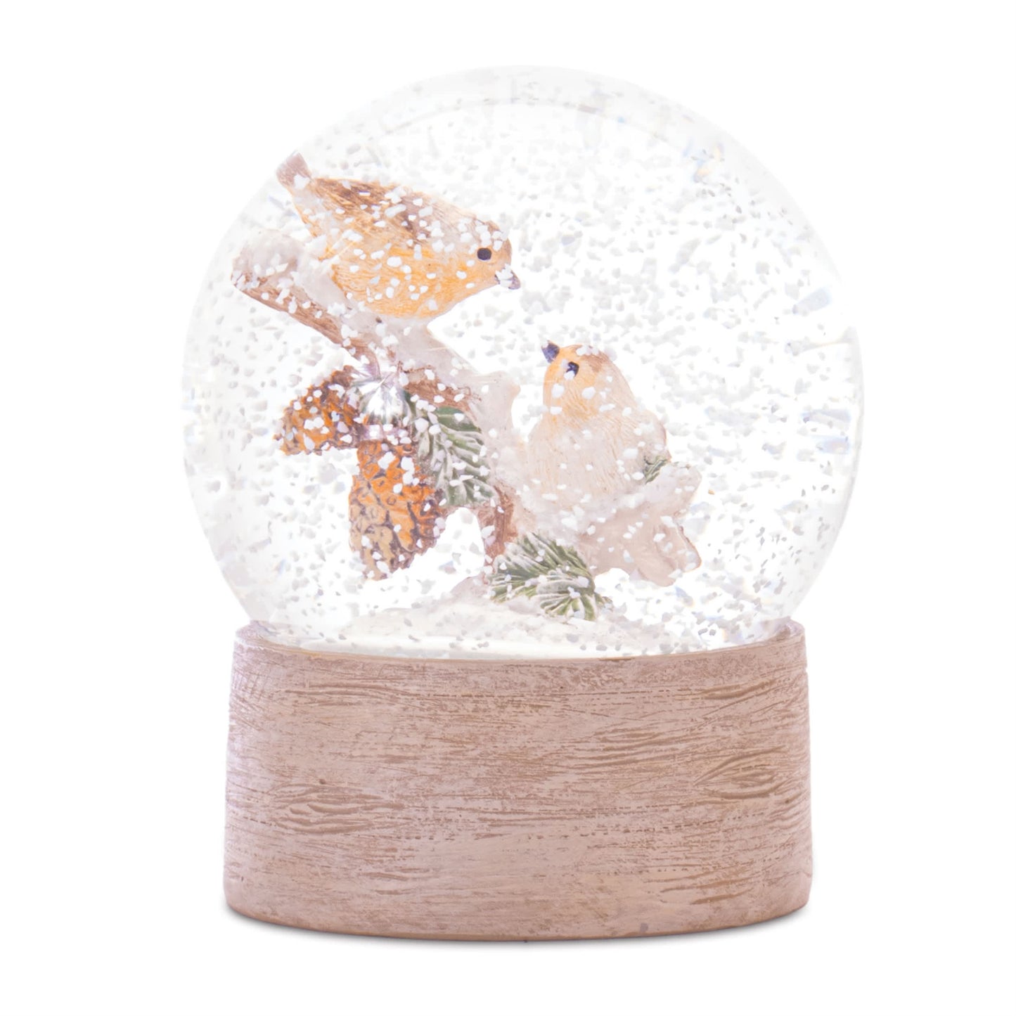 Melrose International Snow Globe with Bird Branch 4.5"H