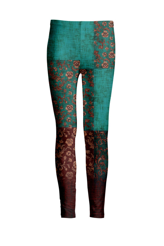 Brown and Turquoise Patchwork-