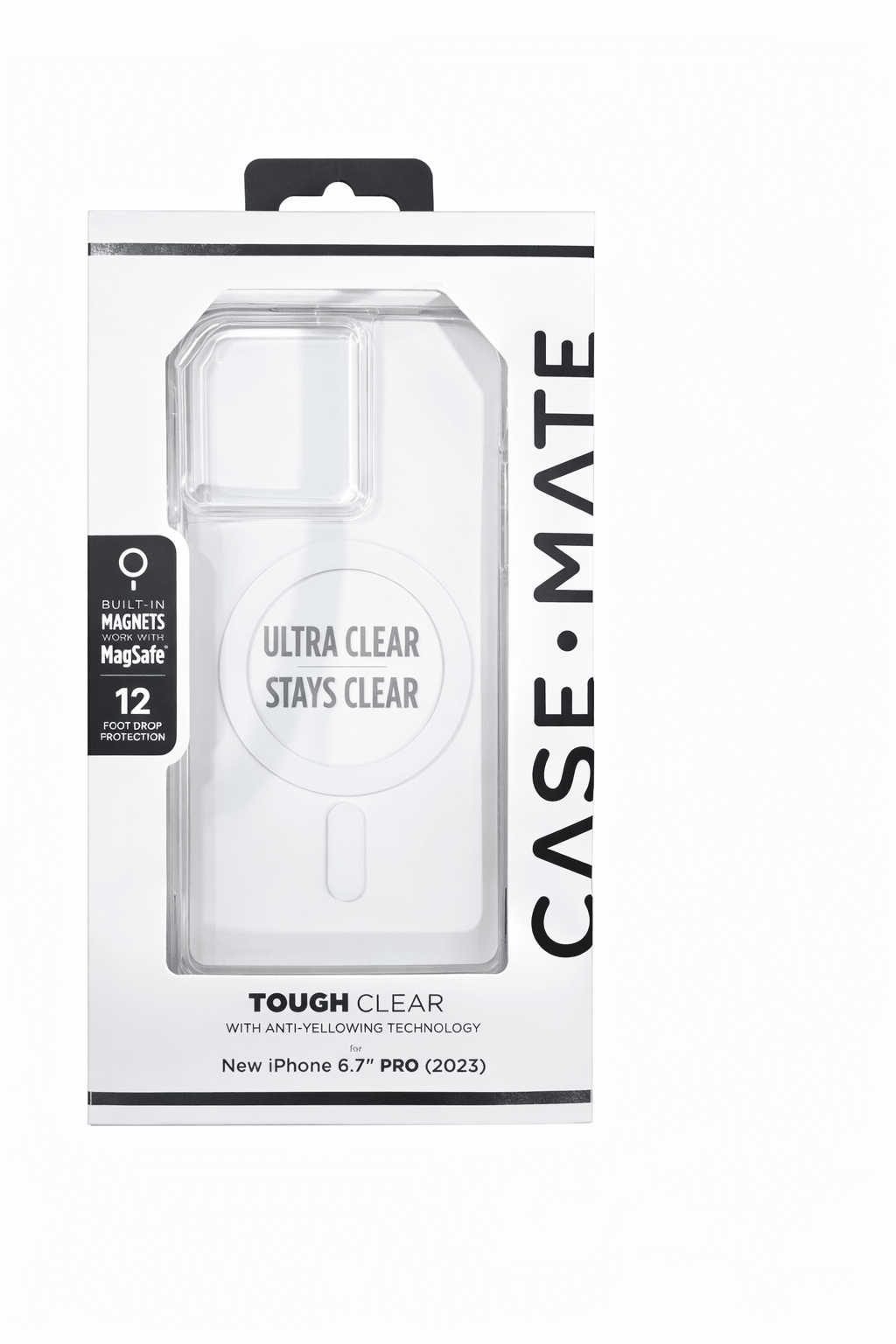 Case-Mate Tough Iphone 15 Pro Max Case - Clear [12ft Drop Protection] [Compatible with Magsafe] Magnetic Phone Case for Iphone 15 Pro Max 6.7", Shockproof Cover with Anti Yellowing, Anti Scratch Tech