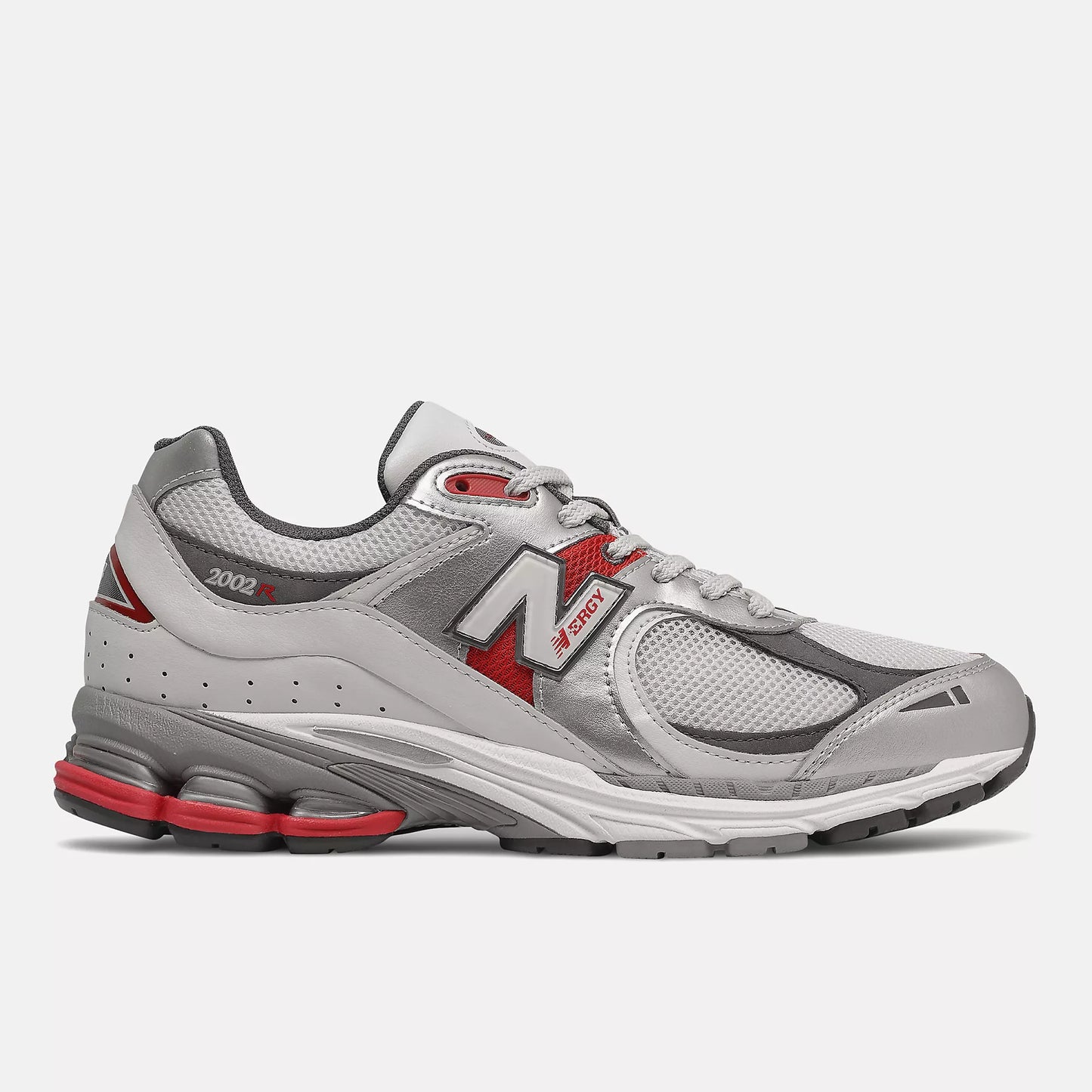 New Balance Mens 2002R Silver Metallic Team Red