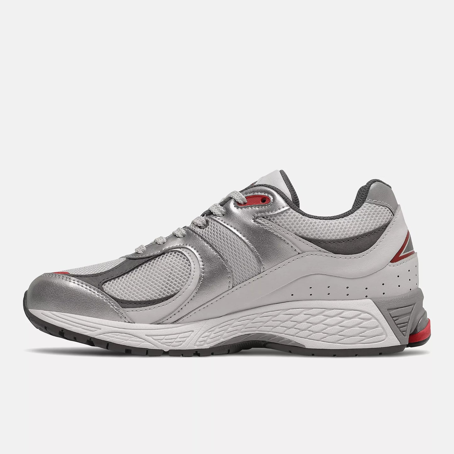 New Balance Mens 2002R Silver Metallic Team Red