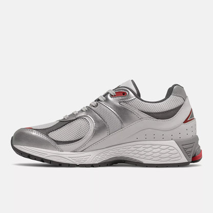 New Balance Mens 2002R Silver Metallic Team Red