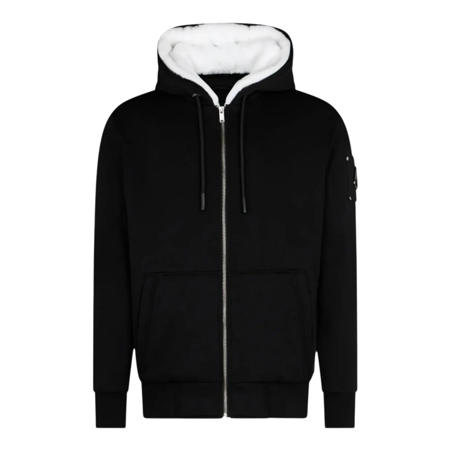 MOOSE KNUCKLES CLASSIC BUNNY MEN Zip-Up Hoodie Black/White Fur
