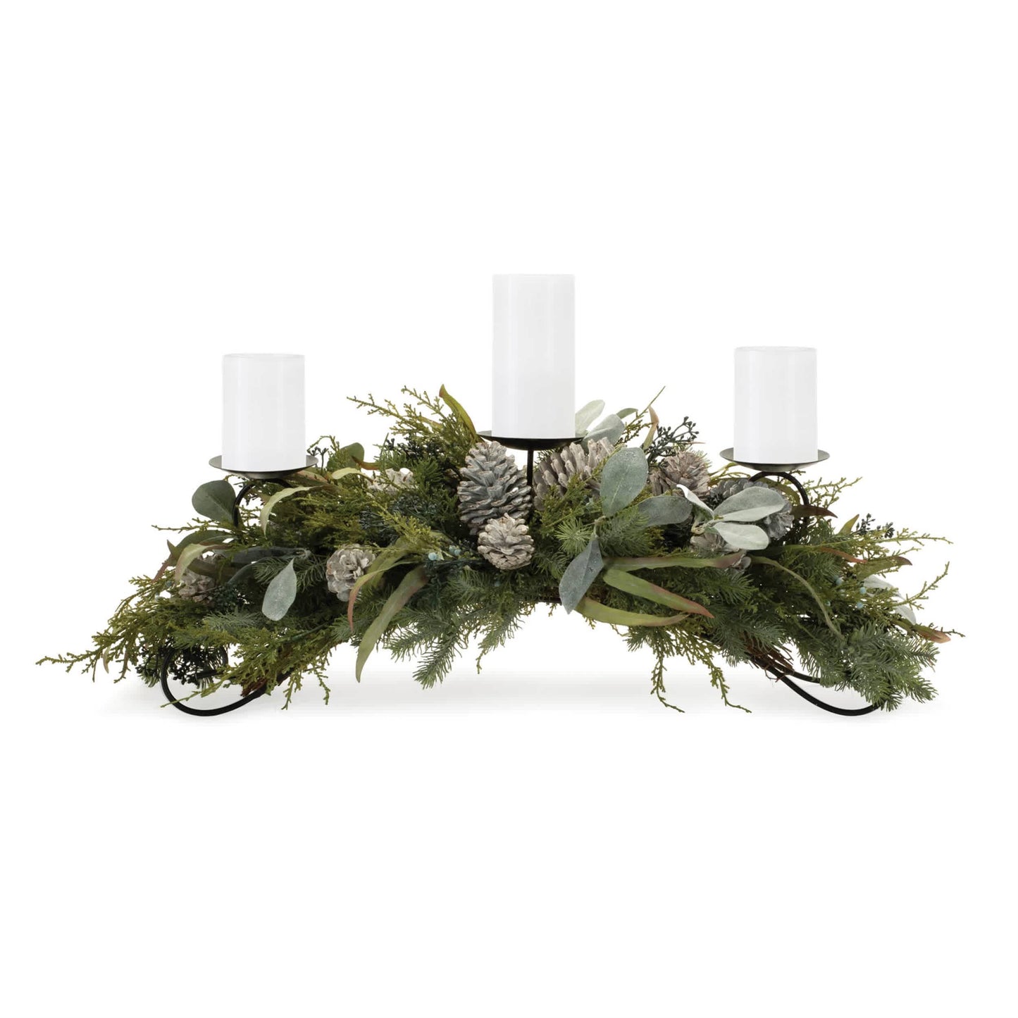 Melrose International Mixed Pine Candle Holder Centerpiece 32"L