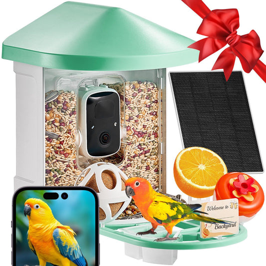 VEVOR Smart Bird Feeder with Camera 2K HD AI Identify Bird Species Auto Capture - Multicolor 2