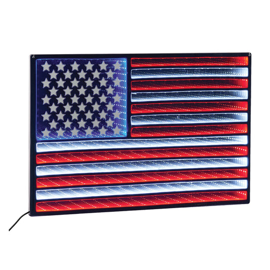 Melrose International Hanging American Flag Ekko Light Display 23"L