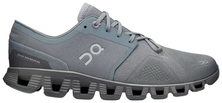 On Cloud X 3 Men's Training Shoes — Mist/Rock Mesh Low-Top