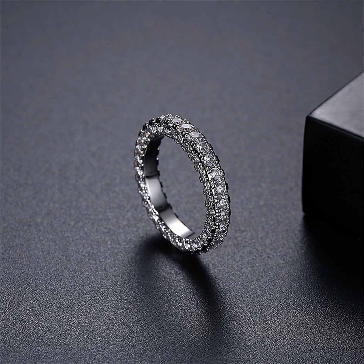 Cubic Zirconia & Silvertone Band-1