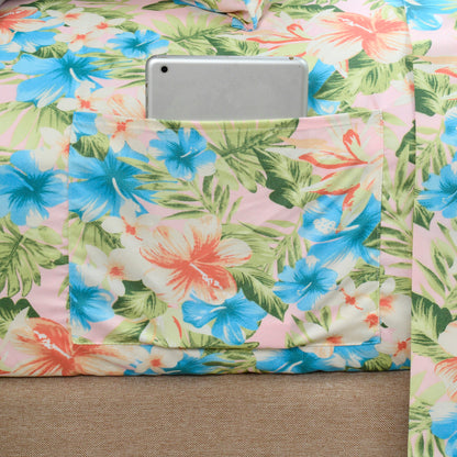 Elegant Comfort 6-Piece Floral and Stripe Pattern Sheet Set - Soft as a Hotel Premium Quality Bedding