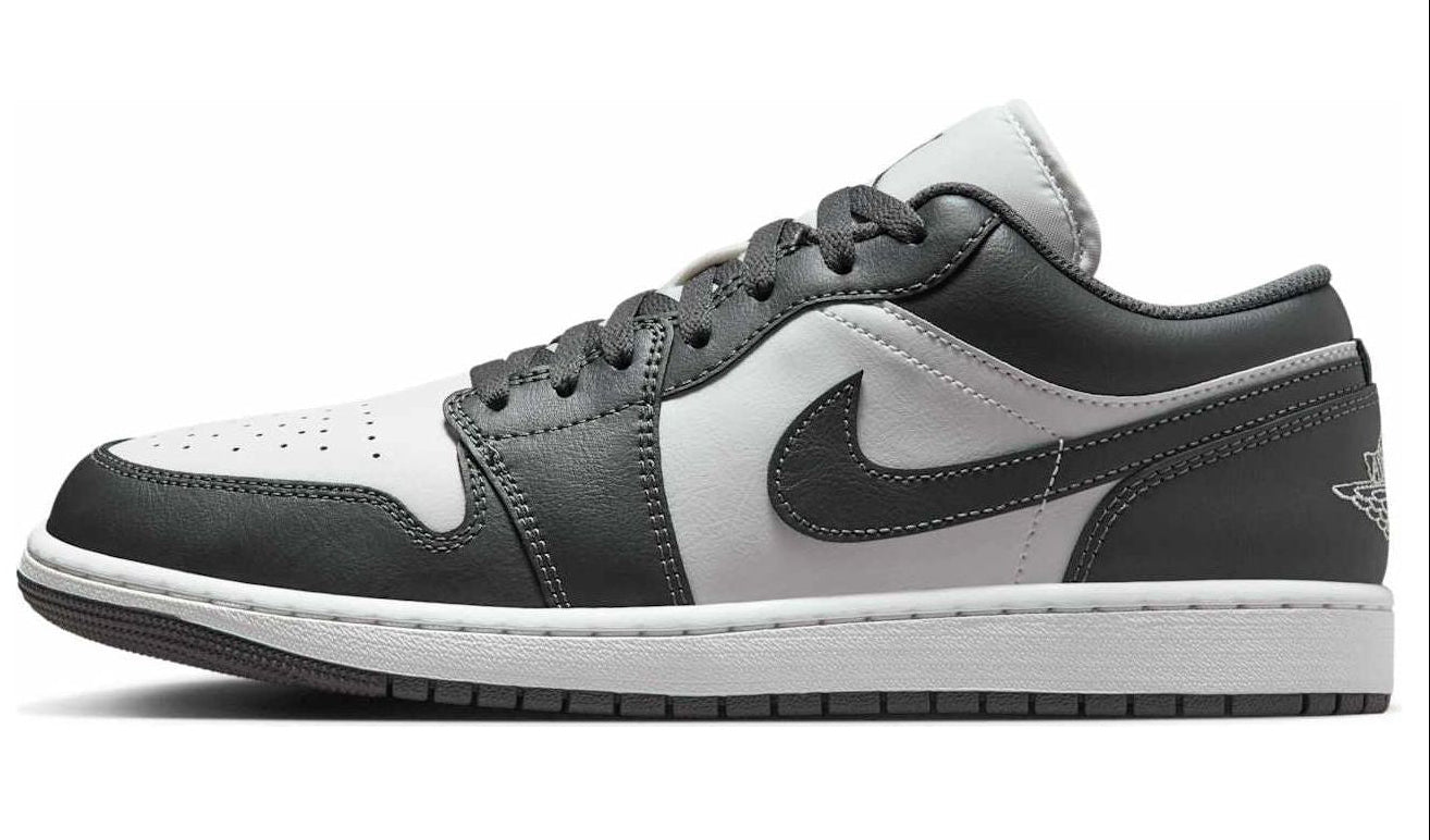 Air Jordan Men's Retro 1 Low 'Grey White' Sneakers
