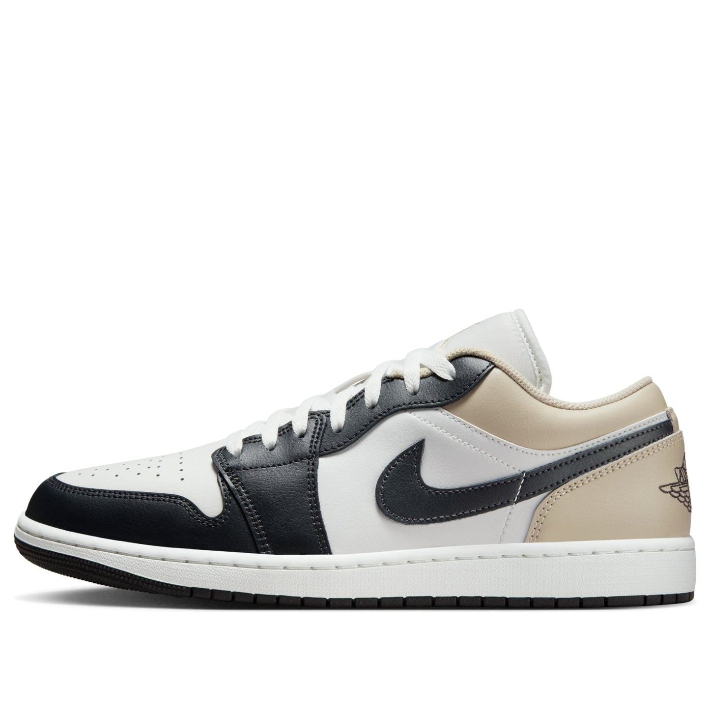 [553558-153] Mens Air Jordan Retro 1 Low 'black Toe Rattan'