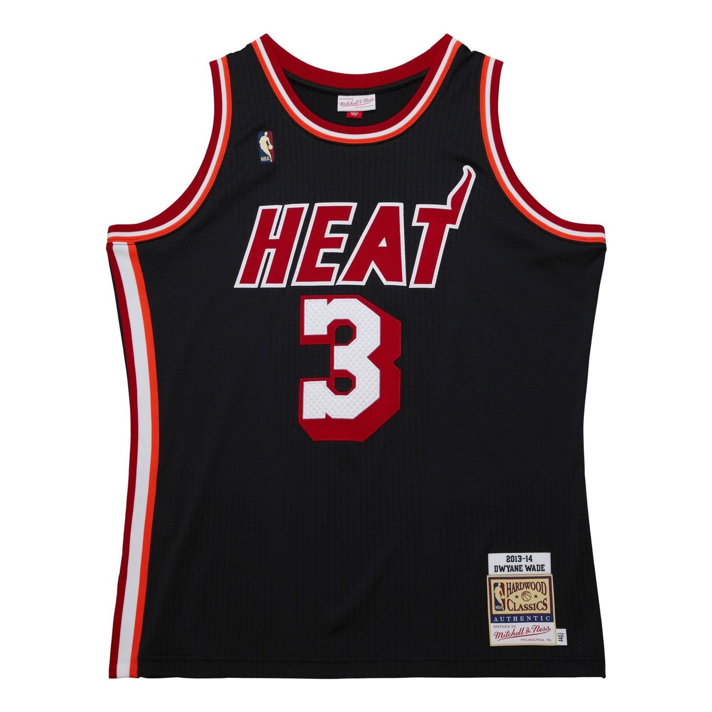 Men's Mitchell & Ness Dark Hwc Jersey Heat 2013 Dwyane Wade