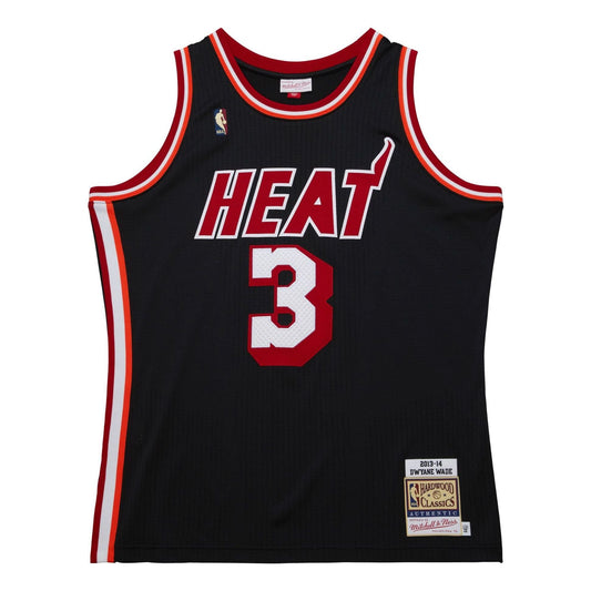 Men's Mitchell & Ness Dark Hwc Jersey Heat 2013 Dwyane Wade