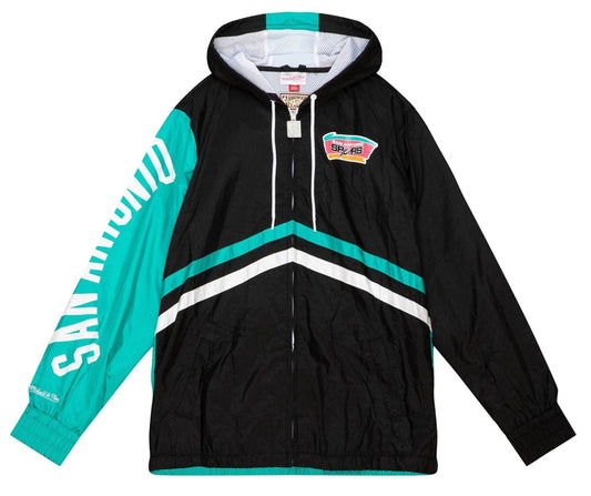 Mitchell & Ness Men's Undeniable Full Zip Windbreaker Spurs Windbreakers