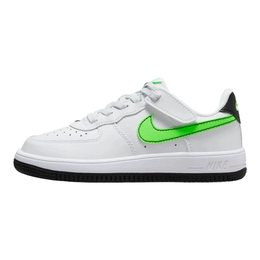 Nike Force 1 Low EasyOn Little Kids' (PS) Sneakers — White & Green Strike Low-Top